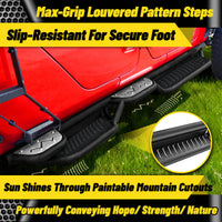 Heavy-duty running boards providing a safe and natural step