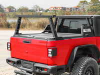 Installed truck bed rack shown from rear view on pickup truck