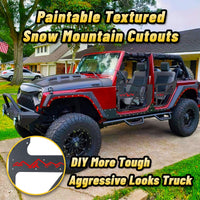 Stylish custom panel for Jeep trucks featuring snow mountain design