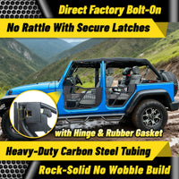 Jeep Gladiator JT 2020-2026 tube doors with strong bracket and heavy-duty support system
