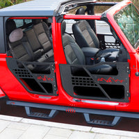 Full display of Jeep truck with Snow Mountain doors installed for off-road adventures