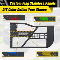 Jeep tube doors with custom flag panel and DIY color options