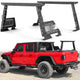 Mid-height bed rack with USA flag design for pickup trucks