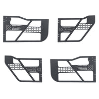 Jeep Wrangler JK 2007-2018 tube doors with USA flag design, front and side view