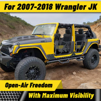 MONOKING Jeep Wrangler JK 2007-2018 tube doors with USA flag design, perfect fit for open driving