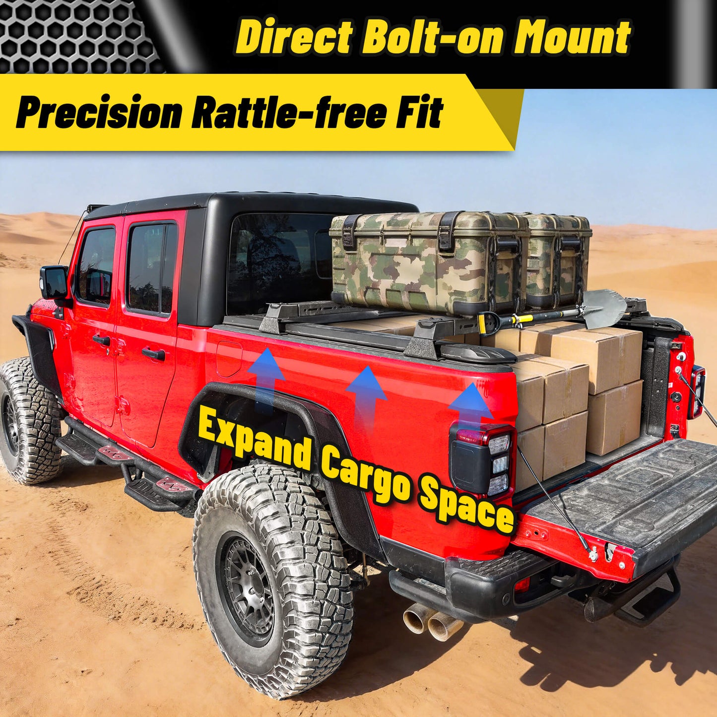 Truck bed rack for DIY setup to expand trunk storage space