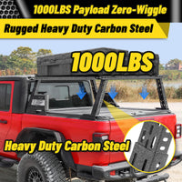 Heavy-duty truck bed rack supporting up to 1000 lbs of weight