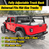 USA flag truck bed rack, designed to fit most mid-size and full-size pickup trucks for versatile use.